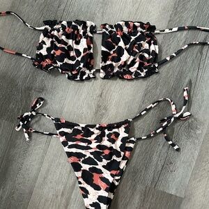 🌻 Leopard Print Ruffle Top String Bikini 🌻